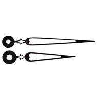 Fém óramutató pár, 82/62 mm, fekete lakkozott