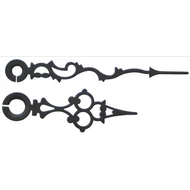 Fém óramutató pár, 60/42 mm, antik fekete lakkozott