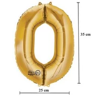 16 inch-es 0 - Arany Számos Minishape Fólia Lufi