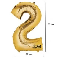 16 inch-es 2 - Arany Számos Minishape Fólia Lufi