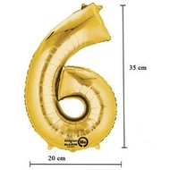 16 inch-es 6 - Arany Számos Minishape Fólia Lufi