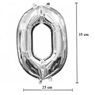16 inch-es 0 - Ezüst Számos Minishape Fólia Lufi