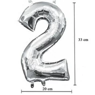 16 inch-es 2 - Ezüst Számos Minishape Fólia Lufi
