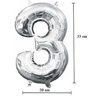 16 inch-es 3 - Ezüst Számos Minishape Fólia Lufi