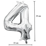 16 inch-es 4 - Ezüst Számos Minishape Fólia Lufi