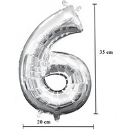 16 inch-es 6 - Ezüst Számos Minishape Fólia Lufi