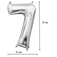 16 inch-es 7 - Ezüst Számos Minishape Fólia Lufi