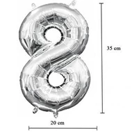 16 inch-es 8 - Ezüst Számos Minishape Fólia Lufi