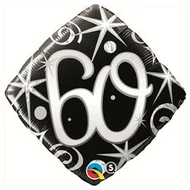 18 inch-es 60-as Elegant Sparkles and Swirls Szülinapi Számos Fólia Lufi