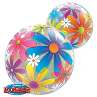 22 inch-es Színes Virágok - Fanciful Flowers Bubbles Lufi