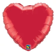 9 inch-es Rubinvörös - Ruby Red Szív Fólia Lufi 