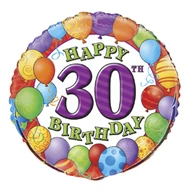 18 inch-es 30th Birthday Balloons - Léggömbös Szülinapi Számos Fólia Lufi