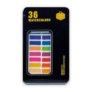 Akvarellfesték 36színű 21x13cm fém dobozban, 1,2x3cm gomb, ecsettel Akvarellfesték 36színű 21x13cm fém dobozban, 1,2x3cm gomb, ecsettel