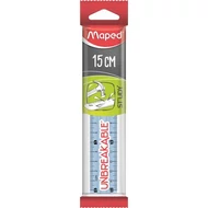 Vonalzó, műanyag, törhetetlen, 15 cm, MAPED "Study Unbreakable", vegyes színek