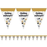 Boldog Szülinapot! Elegáns Léggömbös Parti Zászlófüzér - 5 m