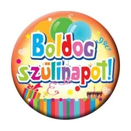 Boldog Szülinapot Feliratú Színes Kitűző - 5,5 cm