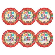 Boldog Szülinapot Színes Parti Tányér - 24 cm-es, 6 db-os