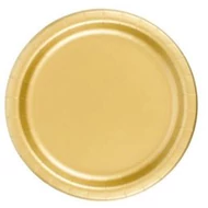 Fényes Metál Arany Papír Parti Tányér - 22 cm, 8 db-os