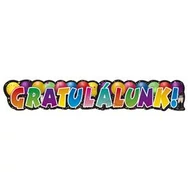Gratulálunk! Feliratú Parti Banner - 148 cm x 28 cm