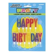 Happy Birthday Feliratú Gyertya Tartóval - 13 db-os