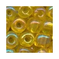 Sivárványos sárga kásagyöngy, 4mm