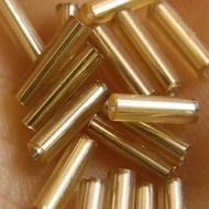 Ezüstközepű arany szalmagyöngy, 7mm