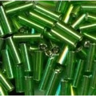 Ezüstközepű sötétzöld szalmagyöngy, 7mm