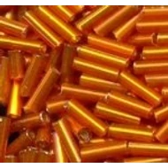 Ezüstközepű narancs szalmagyöngy, 7mm