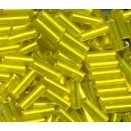 Ezüstközepű sárga szalmagyöngy, 7mm