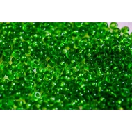 Transzparens világoszöld kásagyöngy, 2mm