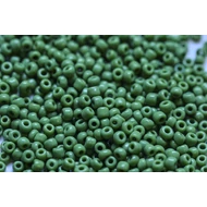 Opak sötétzöld kásagyöngy, 2mm
