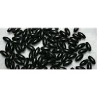 Fekete rizsszem teklagyöngy, 3x6 mm
