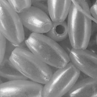 Fehér rizsszem teklagyöngy, 4x7 mm