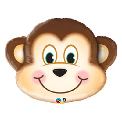 35 inch-es Mosolygós Majom Fej - Mischievous Monkey Super Shape Fólia Lufi