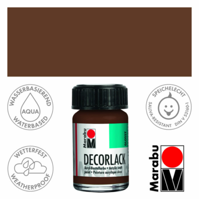 Marabu Decorlack - Fényes akrilfesték 15ml - Medium Brown - 040