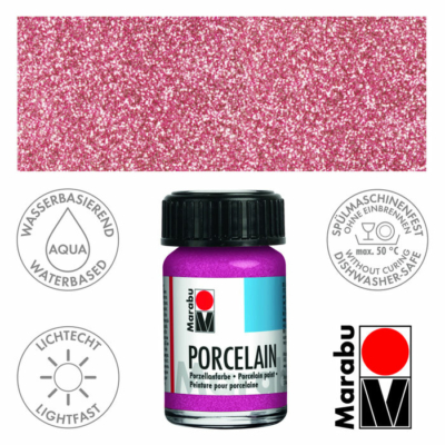 Marabu Porcelain 15ml - Glitter-Pink - 533