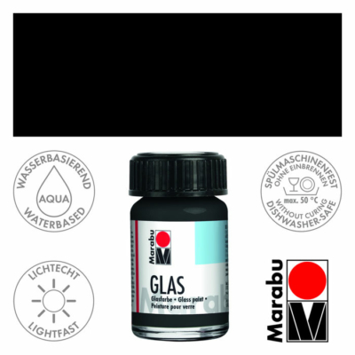 Marabu Glas üvegfesték 15ml - Black - 073