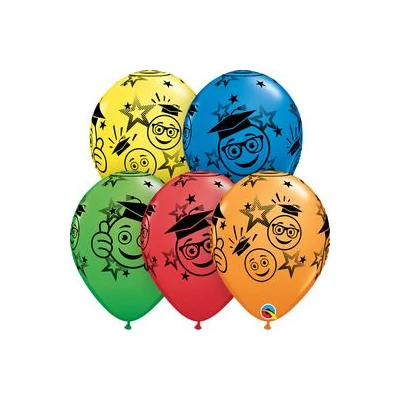 11 inch-es Graduation Smileys Special Assortment Ballagási Lufi (6 db/csomag)