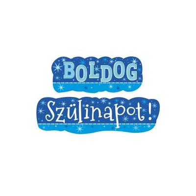 Boldog Szülinapot! Kék Fiús Banner - 148 cm x 27 cm