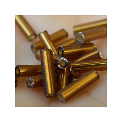Ezüstközepű kávé szalmagyöngy, 7mm