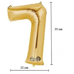 16 inch-es 7 - Arany Számos Minishape Fólia Lufi