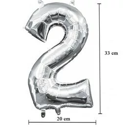 16 inch-es 2 - Ezüst Számos Minishape Fólia Lufi