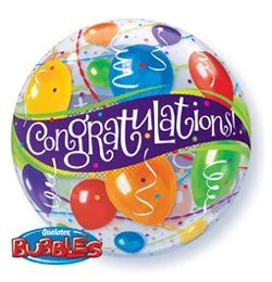 22 inch-es Congratulations Balloons - Gratulálunk Bubble Lufi