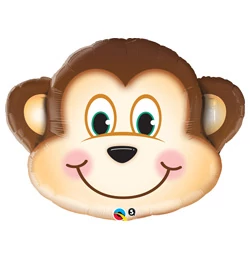 35 inch-es Mosolygós Majom Fej - Mischievous Monkey Super Shape Fólia Lufi